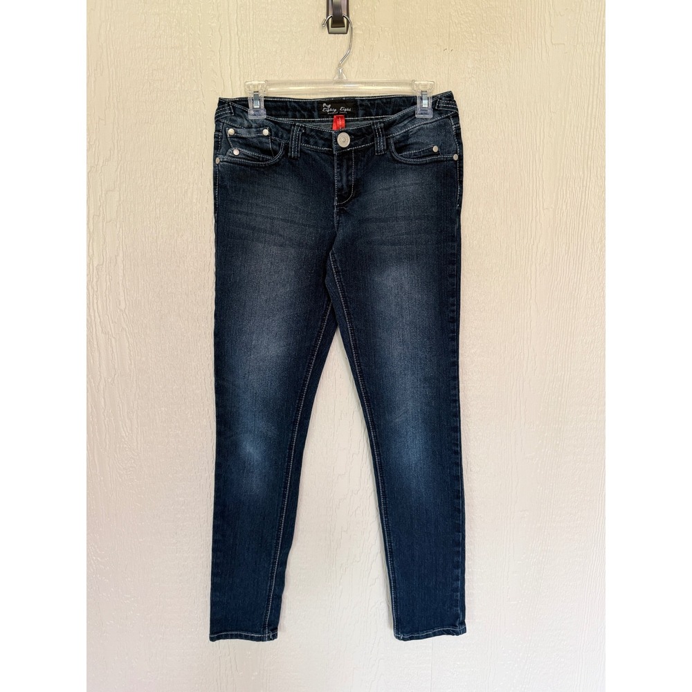 Y2K Eighty Eight Perfect Jeans Womens 7 Dark Wash Skinny Low Rise Denim Blue